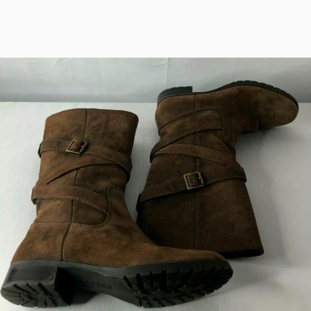 Lauren by Ralph Lauren Shelby brown suede boot mid calf